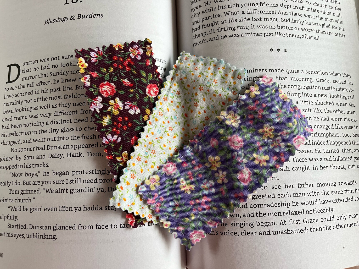 Petite Fabric Bookmark, Set of Three