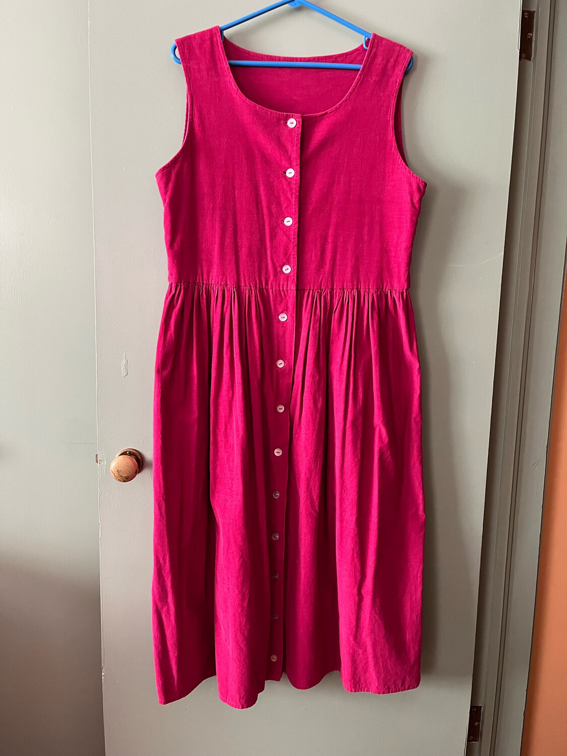 LIGHTLY USED Women&#39;s Corduroy Pinafore Dress | Pink
