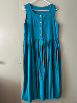 LIGHTLY USED Women&#39;s Corduroy Pinafore Dress | Turquoise
