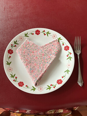 Custom Floral 100% Cotton Napkins, Set of Four