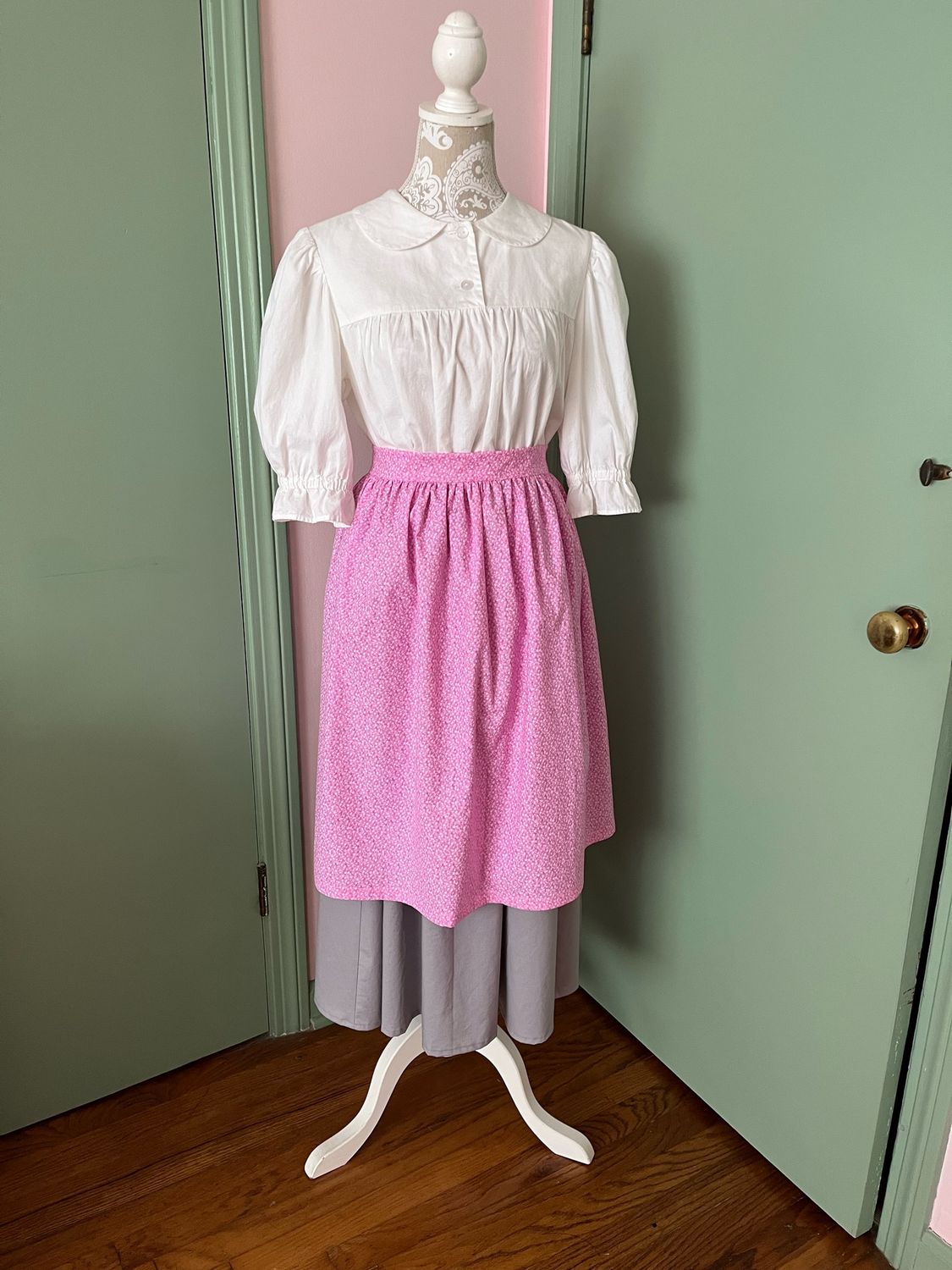 Ready To Ship Apron For Women, Pink Floral