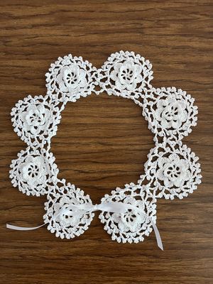 Crocheted Lace Collar White