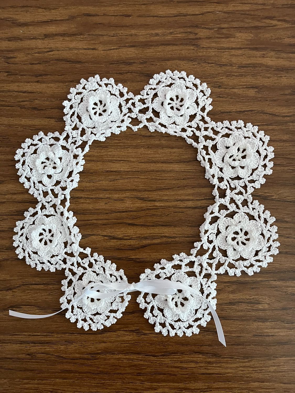 Crocheted Lace Collar White