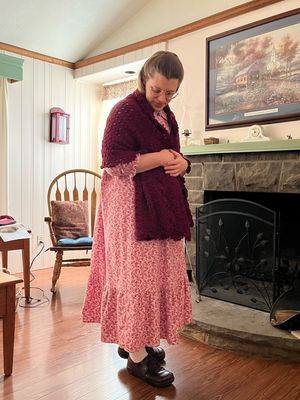 READY TO SHIP Burgundy Lacy Crocheted Shawl