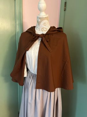 Ready To Ship Women’s Cotton Cape Cloak in Dream Cotton Brown