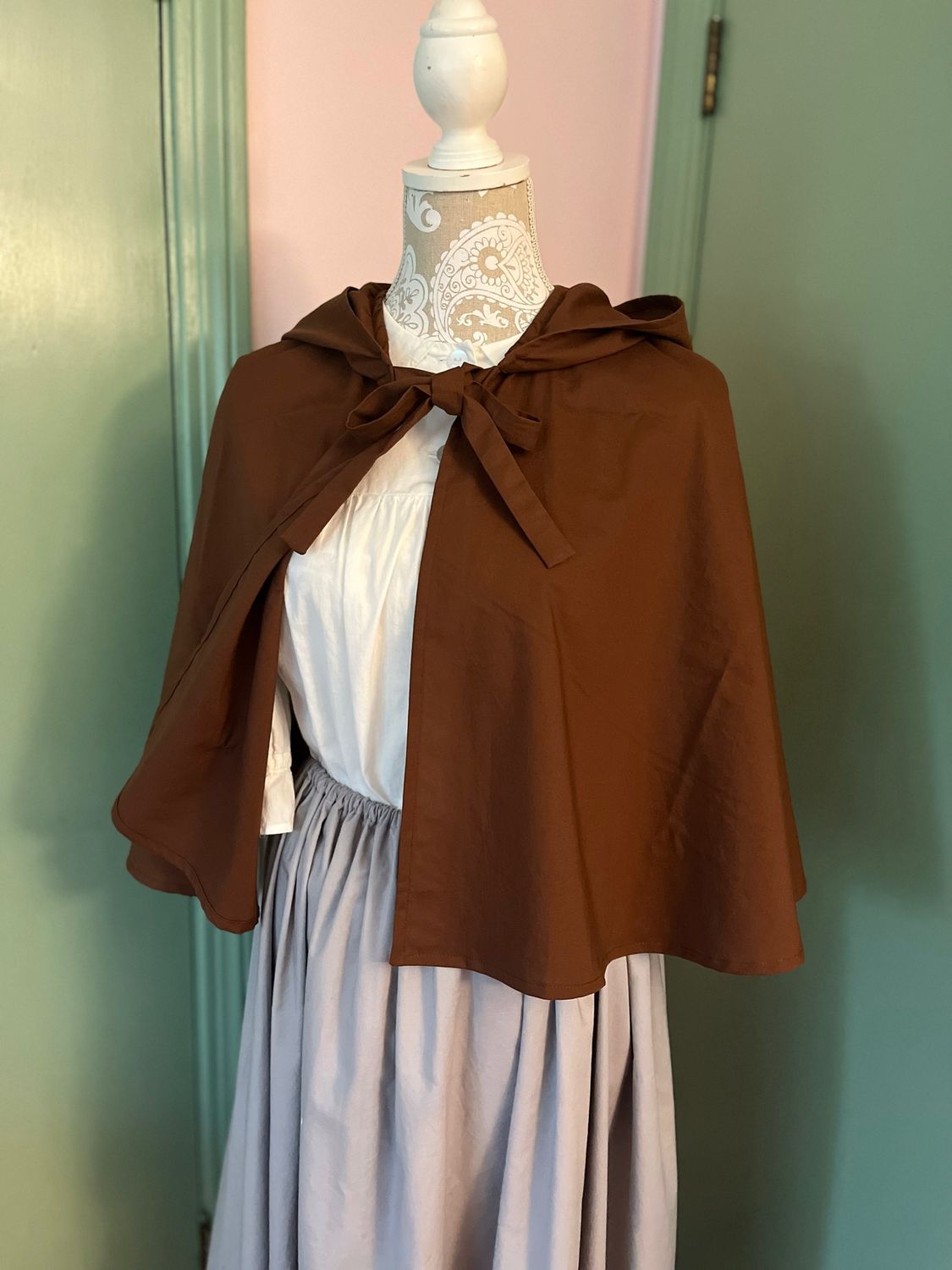 Ready To Ship Women’s Cotton Cape Cloak in Dream Cotton Brown