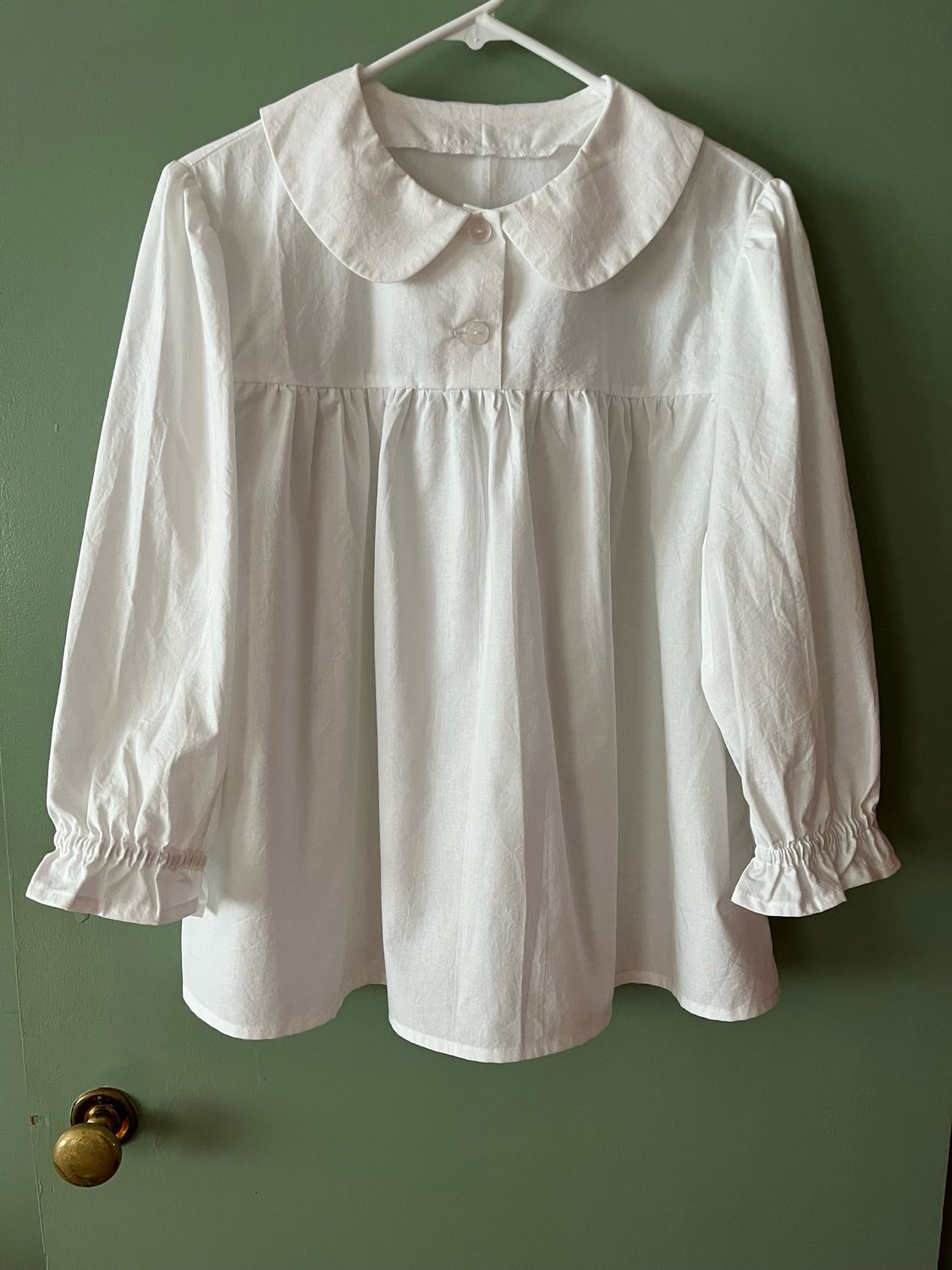 READY TO SHIP Women&#39;s Front Yoke Blouse, 3/4 Sleeve