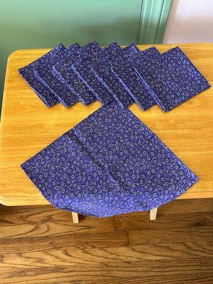 Purple Floral 100% Cotton Napkins, Set of Four