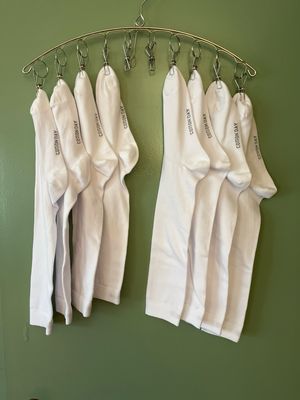 Women's White Knee-High Socks, Size 9-11