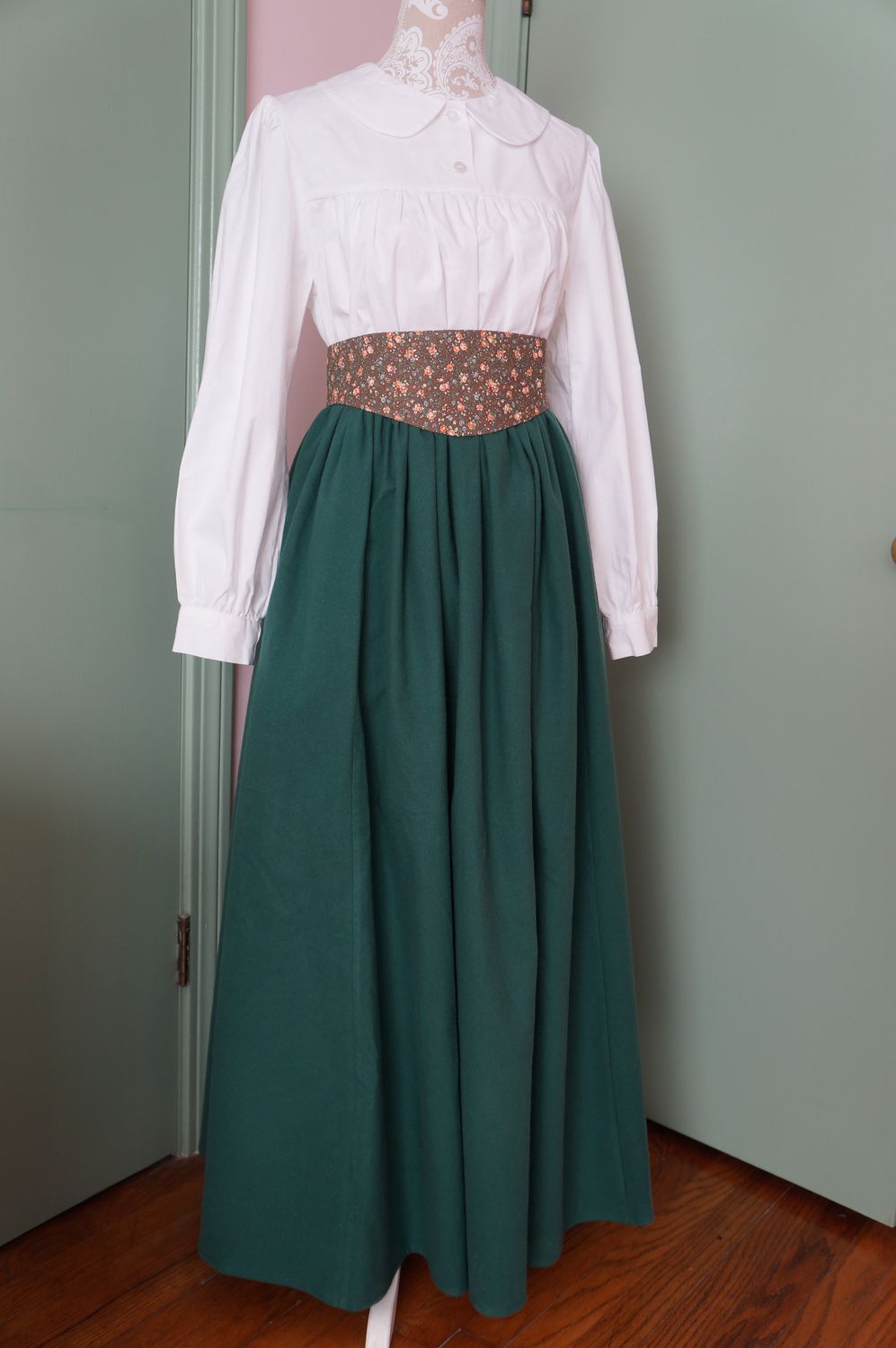 Women's Flannel Comfort Drawstring Modest Skirt