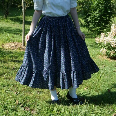 Women's Long Modest Drawstring Ruffled Skirt