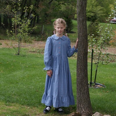 Girls' Modest Cotton Ruffles Dress