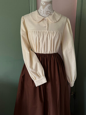 Women's Yoked Flannel Modest Blouse