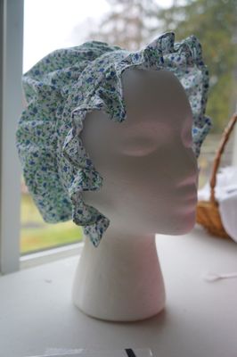 Womens' Custom Cotton Ruffled Dormeuse Cap