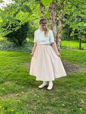 Women's Flared Three Gored Comfort Drawstring Skirt