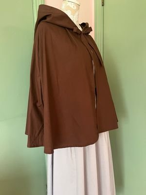 Ready To Ship Women’s Cotton Cape Cloak in Dream Cotton Dark Chocolate
