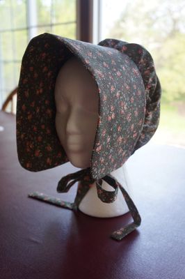 READY TO SHIP Women's 100% Cotton Shaker Bonnet | Brown Floral