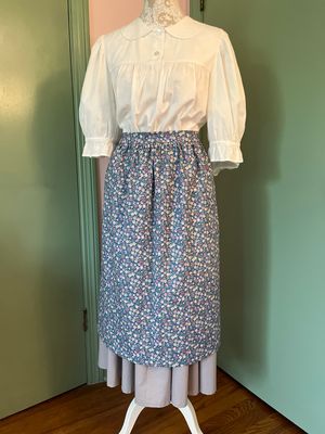 Ready To Ship Women’s Traditional Half Apron Blue Floral