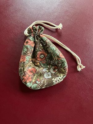 Ready To Ship Floral Reticule | Drawstring Bag Brown Floral