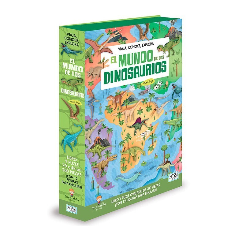 EL MUNDO DE LOS DINOSAURIOS LIBRO + PUZZLE 200 PIEZAS