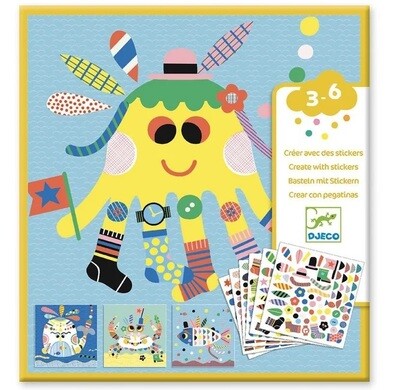 CREAR CON PEGATINAS ANIMALES MARINOS