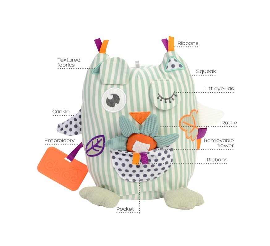 WINKY EL BUHO PELUCHE SENSORIAL CON ACTIVIDADES