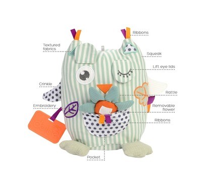 WINKY EL BUHO PELUCHE SENSORIAL CON ACTIVIDADES