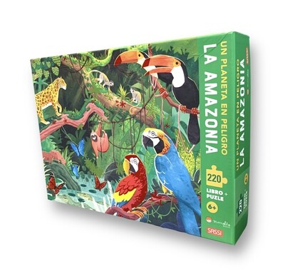 UN PLANETA EN PELIGRO LA AMAZONIA PUZZLE 220 PIEZAS + LIBRO