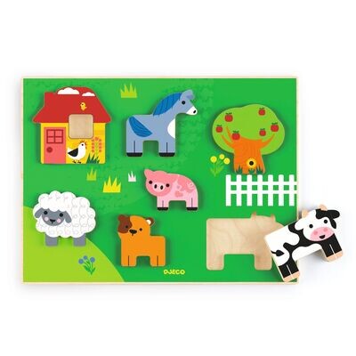 PUZZLE DE ENCASTRE EN MADERA LA GRANJA