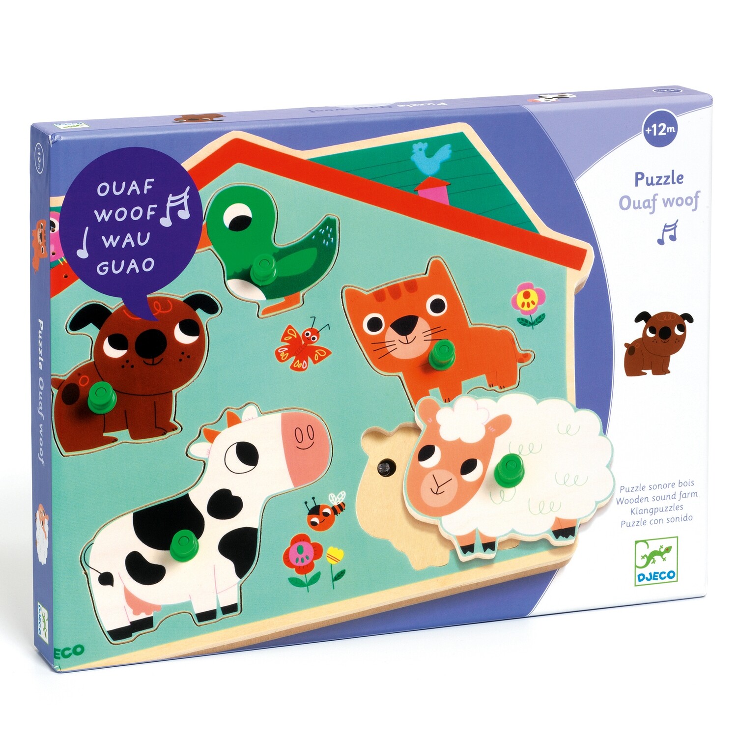 PUZZLE OUAF WOOF	 ENCASTRE CON SONIDO