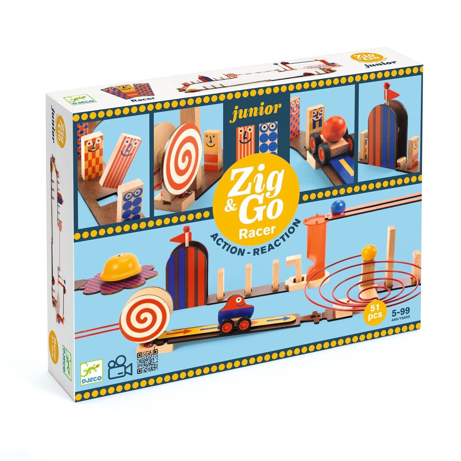 ZIG &amp; GO JUNIOR RACER 51 PIEZAS