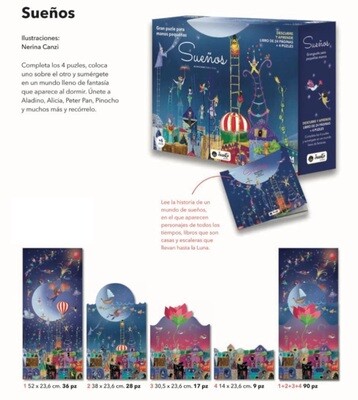 PUZZLES + LIBRO SUEÑOS 90 PIEZAS