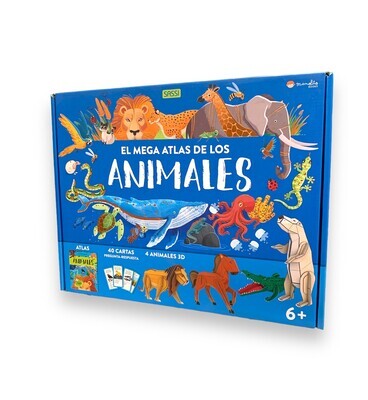 EL MEGA ATLAS DE LOS ANIMALES PUZZLES 3D + LIBRO + CARTAS