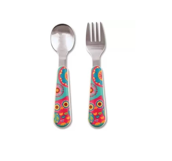 SET DE CUBIERTOS DE METAL BUHO