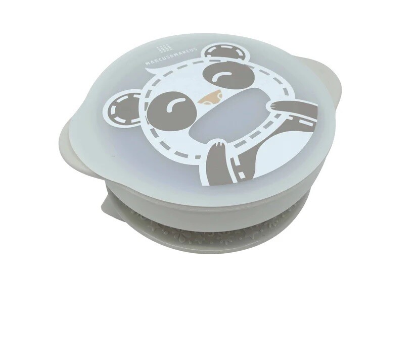 BOUL DE SILICONA CON TAPA Y BASE ADHERIBLE PANDA