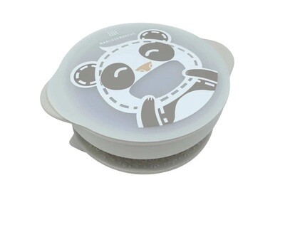 BOUL DE SILICONA CON TAPA Y BASE ADHERIBLE PANDA
