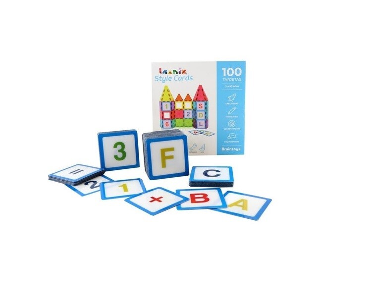 IMANIX STYLE CARDS 100 TARJETAS LETRAS Y NUMEROS