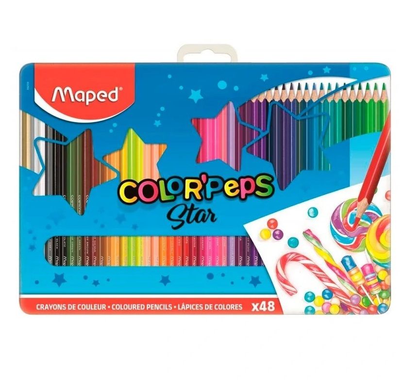 PACK LATA MAPED 48 LAPICES DE COLORES