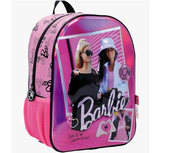 MOCHILA ESCOLAR DISEÑO BARBIE CON RELIEVE