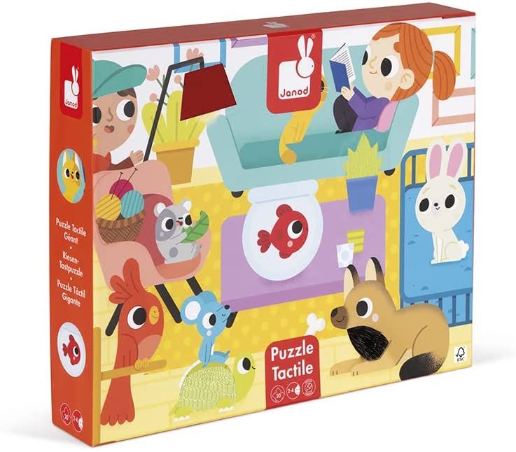 PUZZLE CON TEXTURAS GIGANTE 20 PIEZAS ANIMALES DOMESTICOS