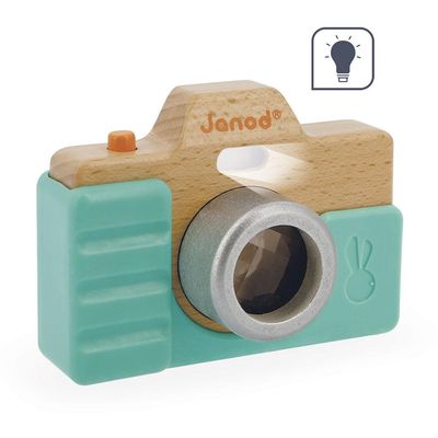 CAMARA DE FOTO DE MADERA CON FLASH