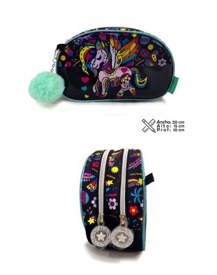 CARTUCHERA UNICORNIO CON PONPON