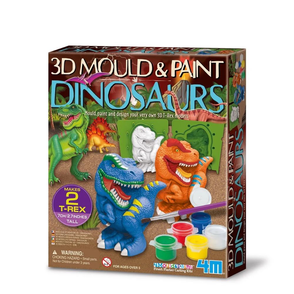 MOLDEA Y PINTA DINOSAURIOS EN YESO