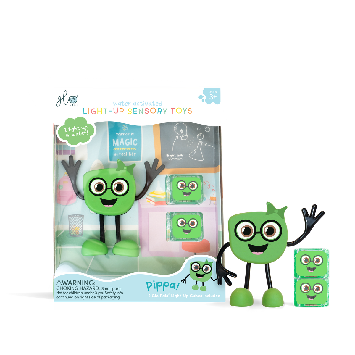 GLO PALS SET PERSONAJE PIPPA  + 2 CUBOS LUMINOSOS