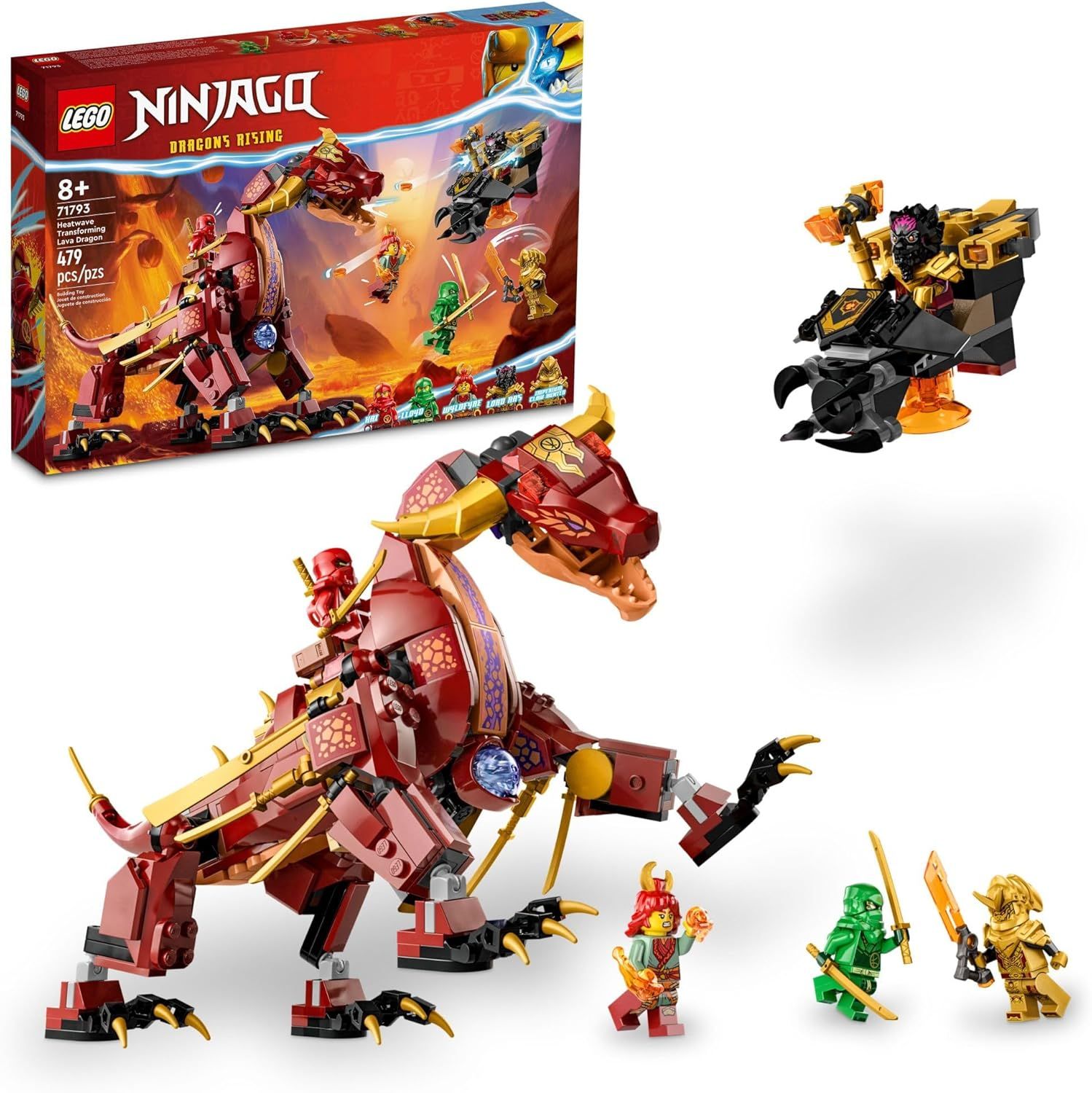 LEGO NINJAGO HEATWAVE TRANSFORMING LAVA DRAGON 479 PIEZAS