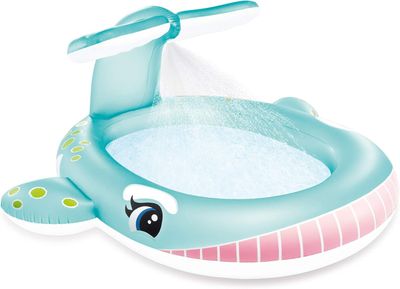 PISCINA BALLENA INFLABLE CON SPRAY INTEX