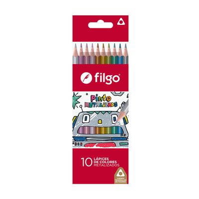 LAPICES DE COLOR METALICO 10 UNIDADES