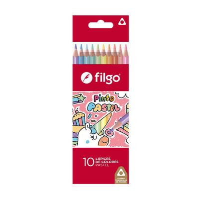 LAPICES DE COLOR PASTEL 10 UNIDADES