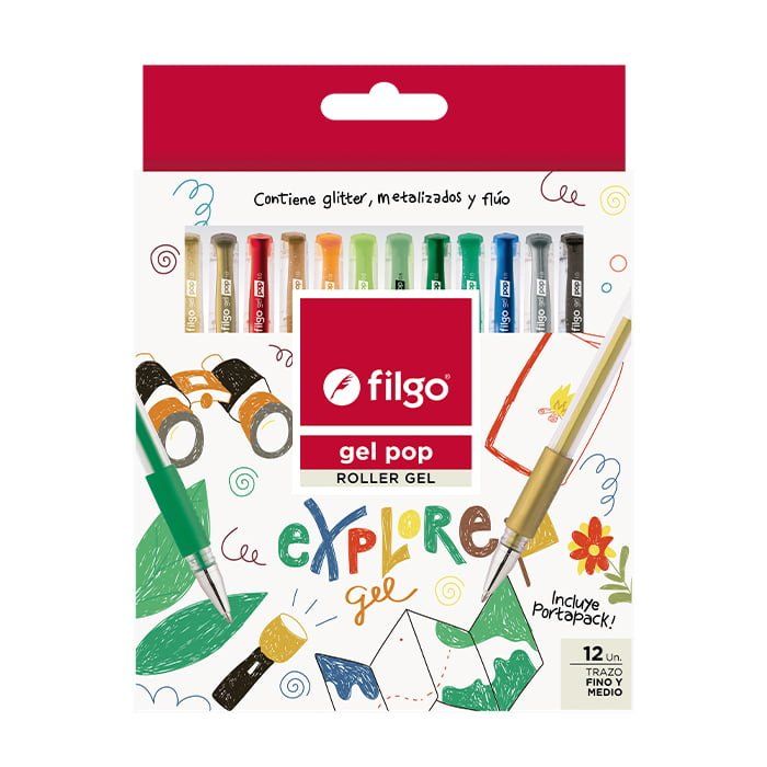 ROLLER LAPICERAS GEL POP EXPLORE 12 UNIDADES