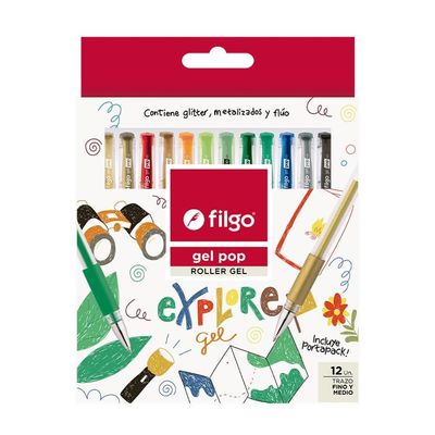 ROLLER LAPICERAS GEL POP EXPLORE 12 UNIDADES
